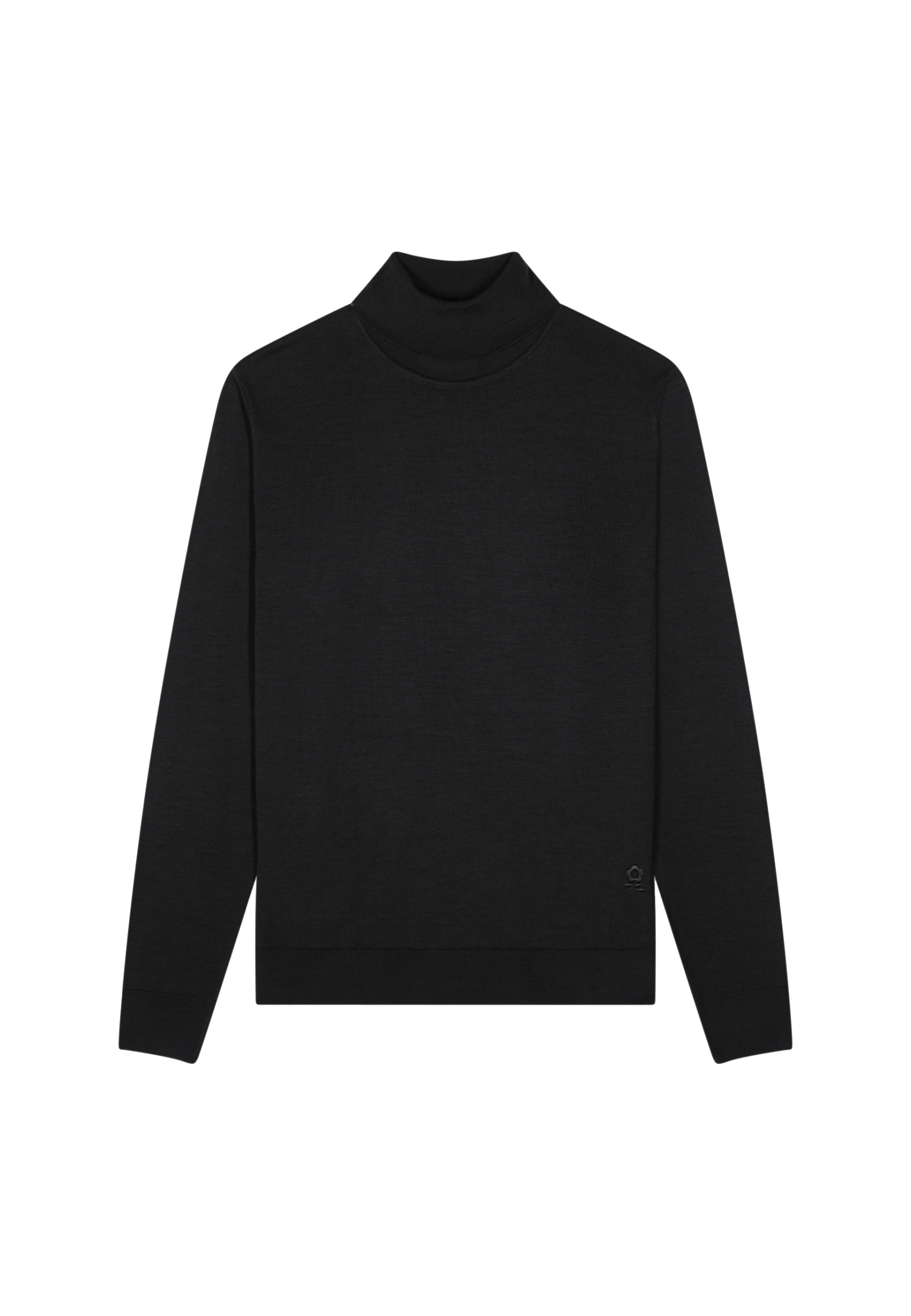 Pull col roulé avec logo en laine mérinos - Enzo