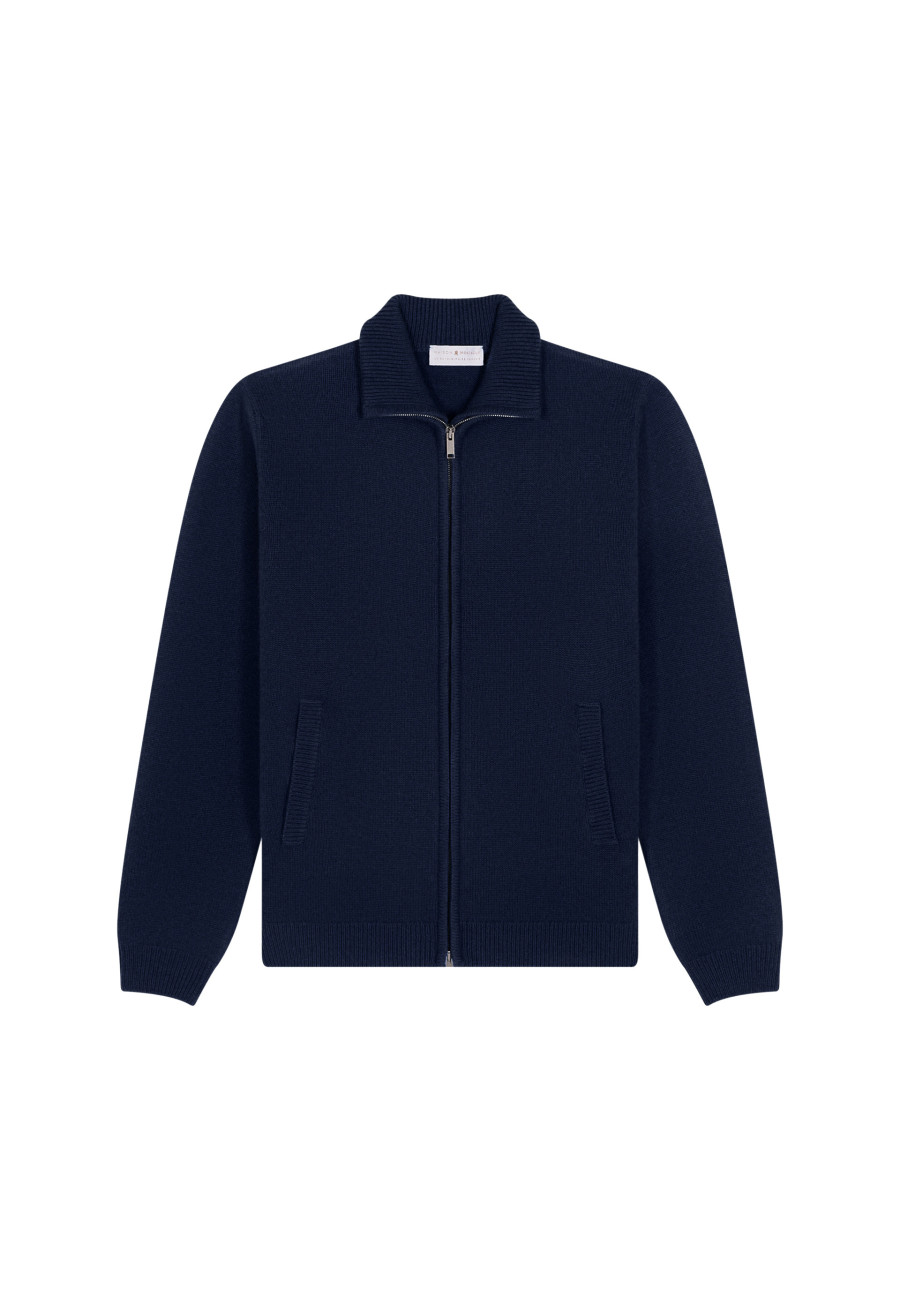 Zipped jacket in 4-ply cashmere - Balthazar