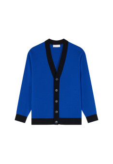 Two-tone merino wool cardigan - Silence