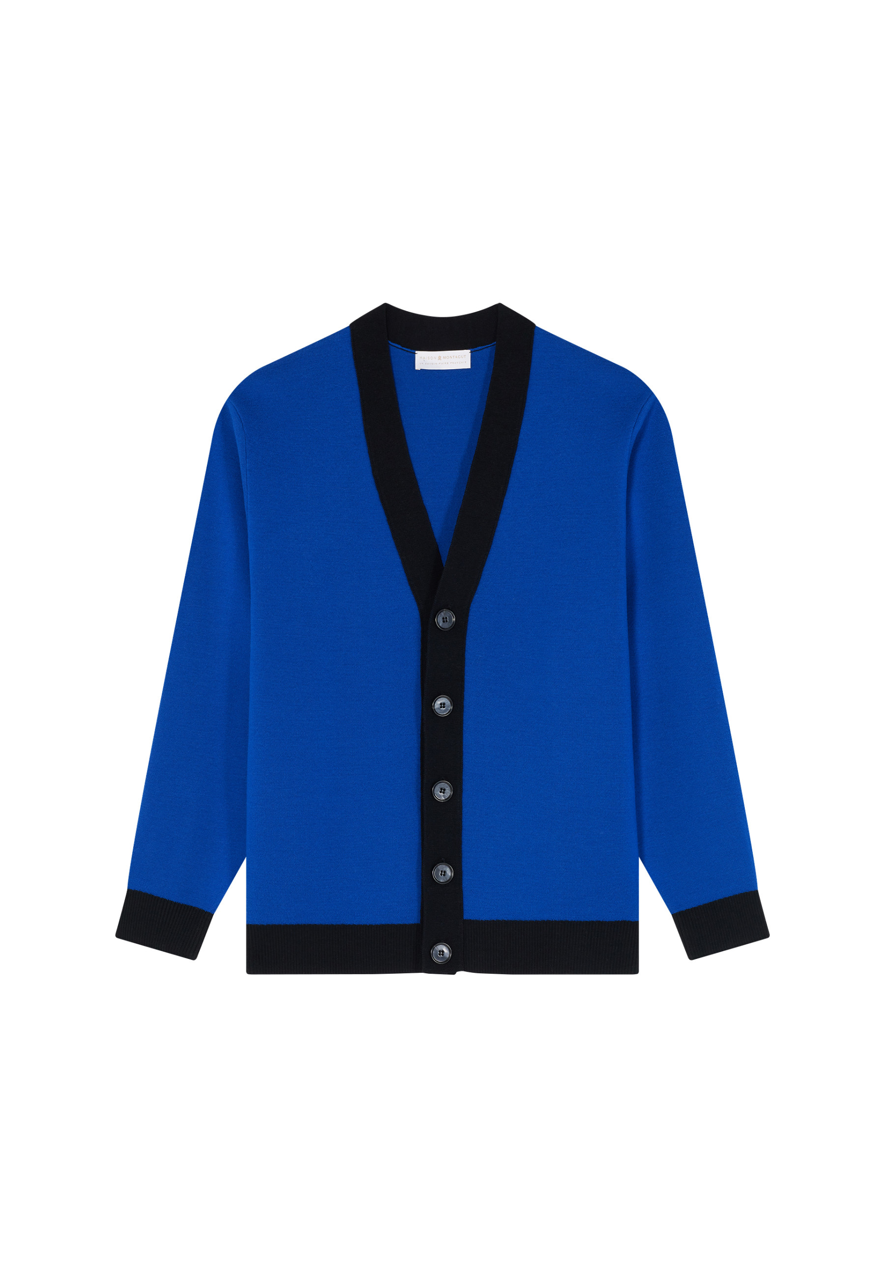 Two-tone merino wool cardigan - Silence
