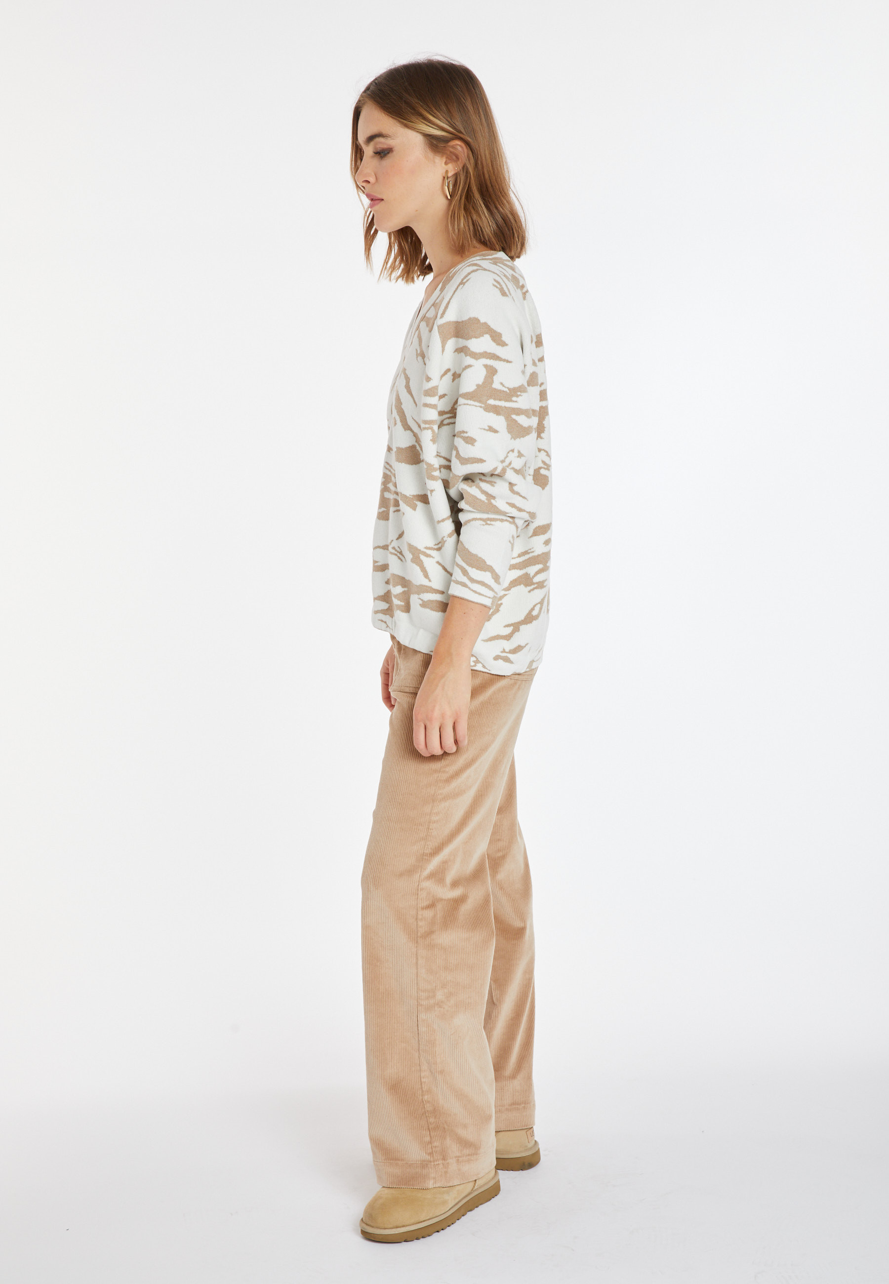 Pull graphique en laine mélangée - Carmina