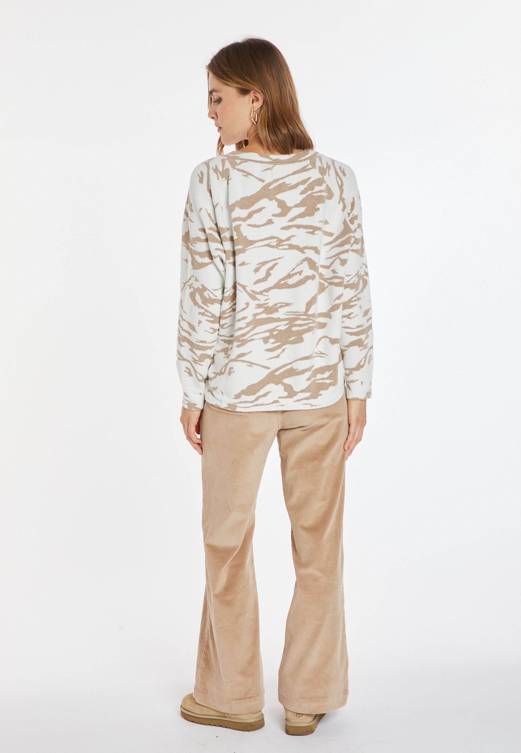 Pull graphique en laine mélangée - Carmina 8309