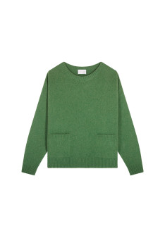 Loose-fitting cashmere and wool sweater with pockets - Davina
