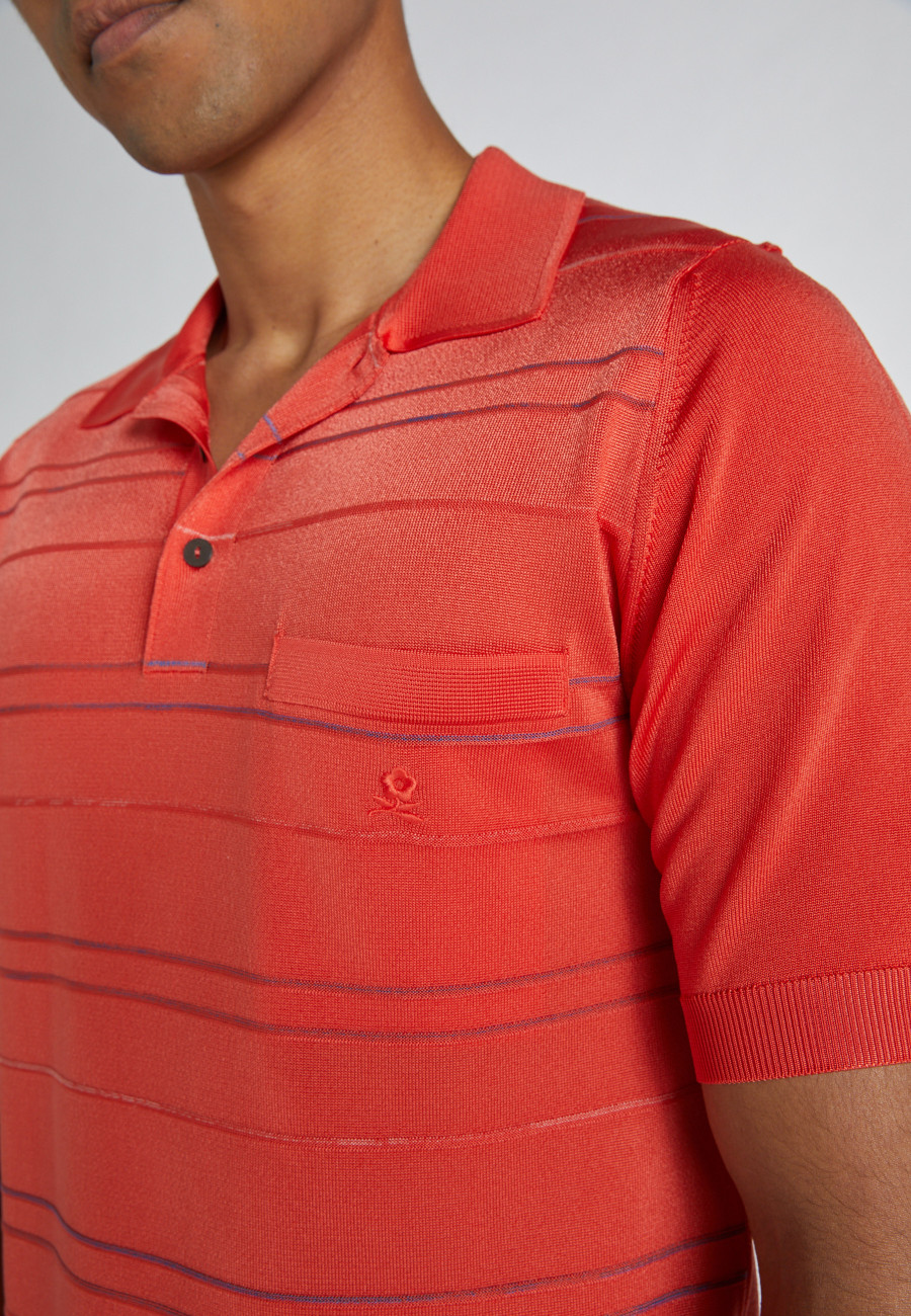 Camisa polo em tecido listrado Fil Lumière - Aldo