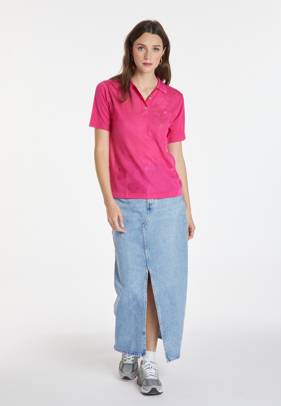 Polo en Fil Lumière com motivos - Karin