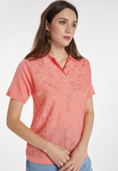 Flower-patterned Fil Lumière polo-shirt - Katharina