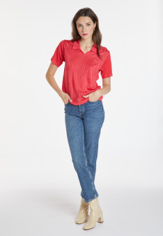 Flower pattern V-neck polo-shirt - Kyara