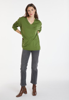 Pull ample à poches en laine mérinos - Albertine 8252