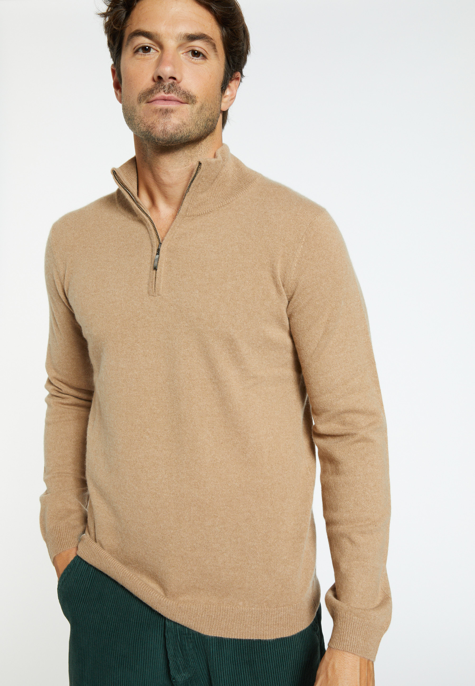 Pull col zippé en cachemire Filip 6349