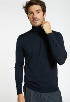 Pull col roulé en laine mérinos