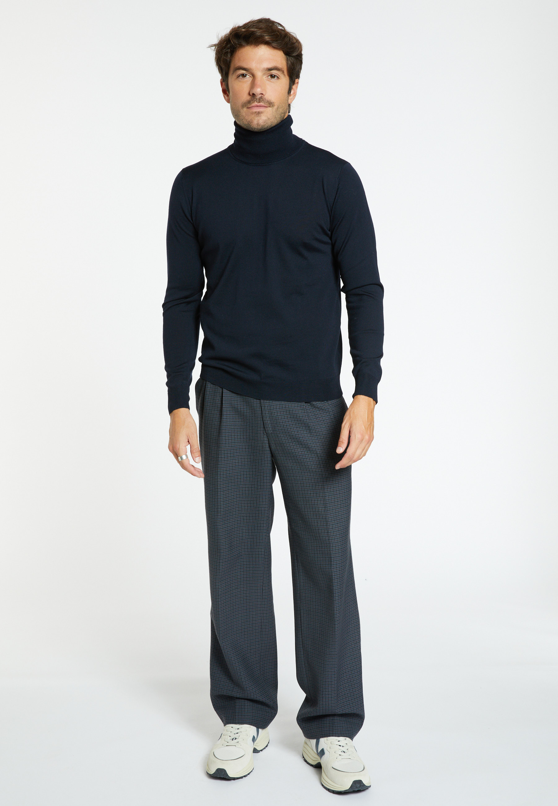 Pull col roulé en laine mérinos