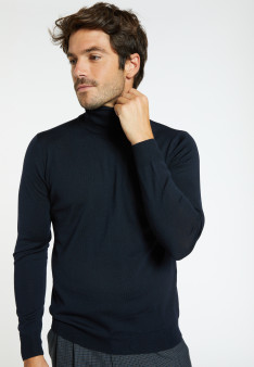 Pull col roulé en laine mérinos