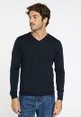 V collar sweater in merino wool - Fox