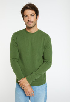 Pull col rond en cachemire finitions roulotées - Ernest 8252