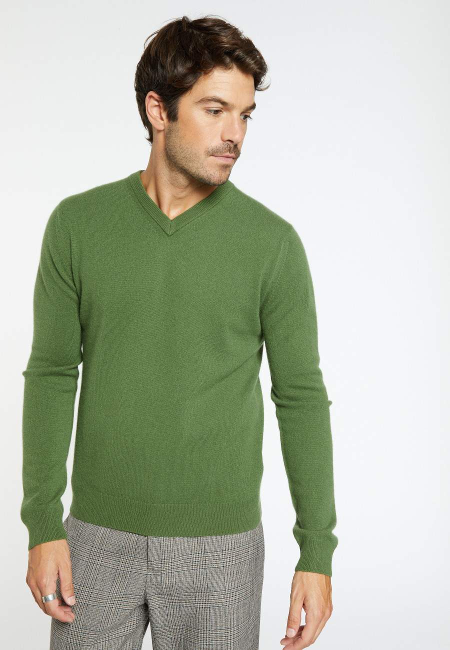 Suéter de cashmere com decote em V - Evann