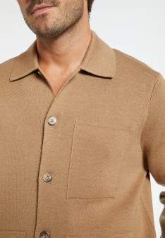 Veste boutonnée en laine mérinos - Samuel 8220