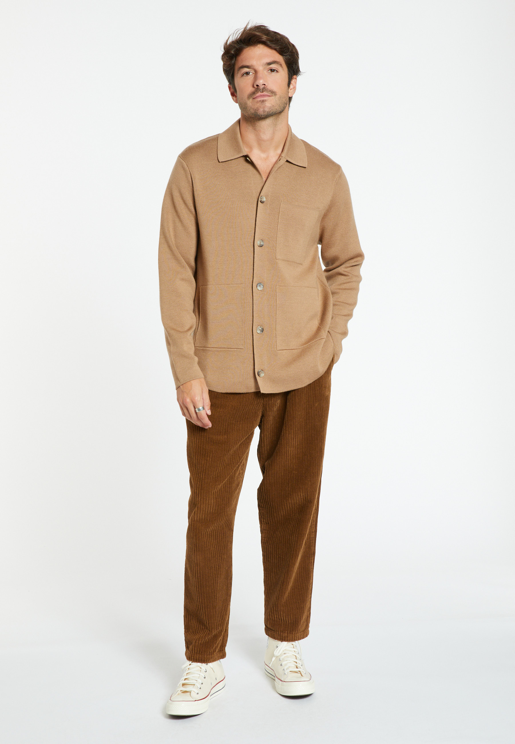 Veste boutonnée en laine mérinos - Samuel 8220