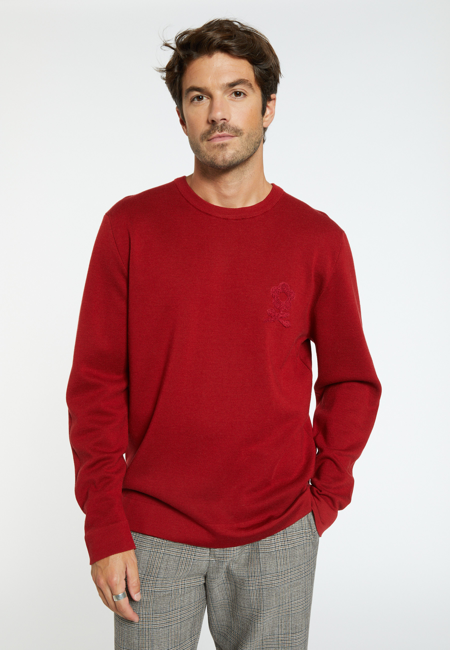 Pull en laine mérinos avec logo - Santi
