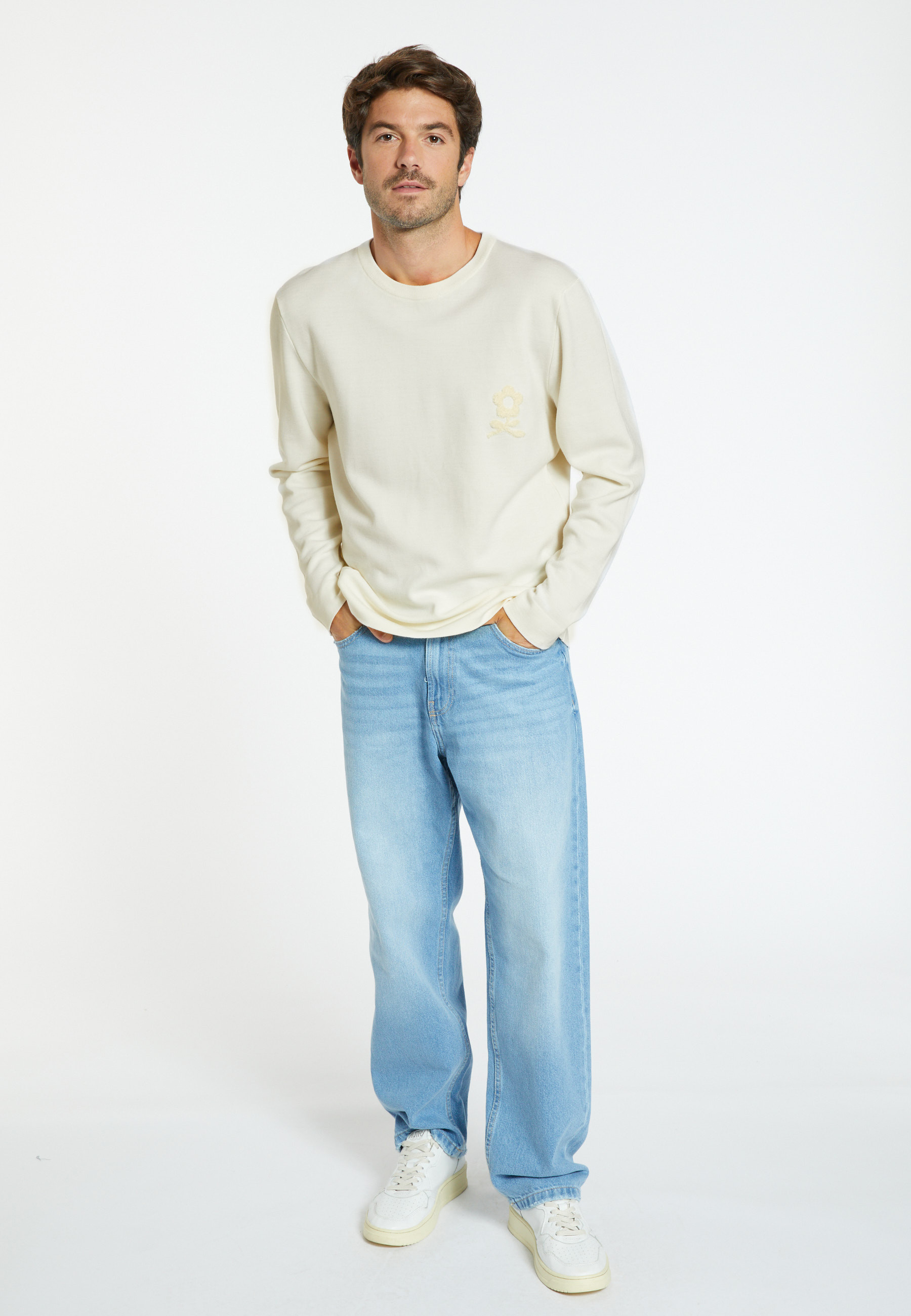 Pull laine mérinos avec logo - Santi 8201