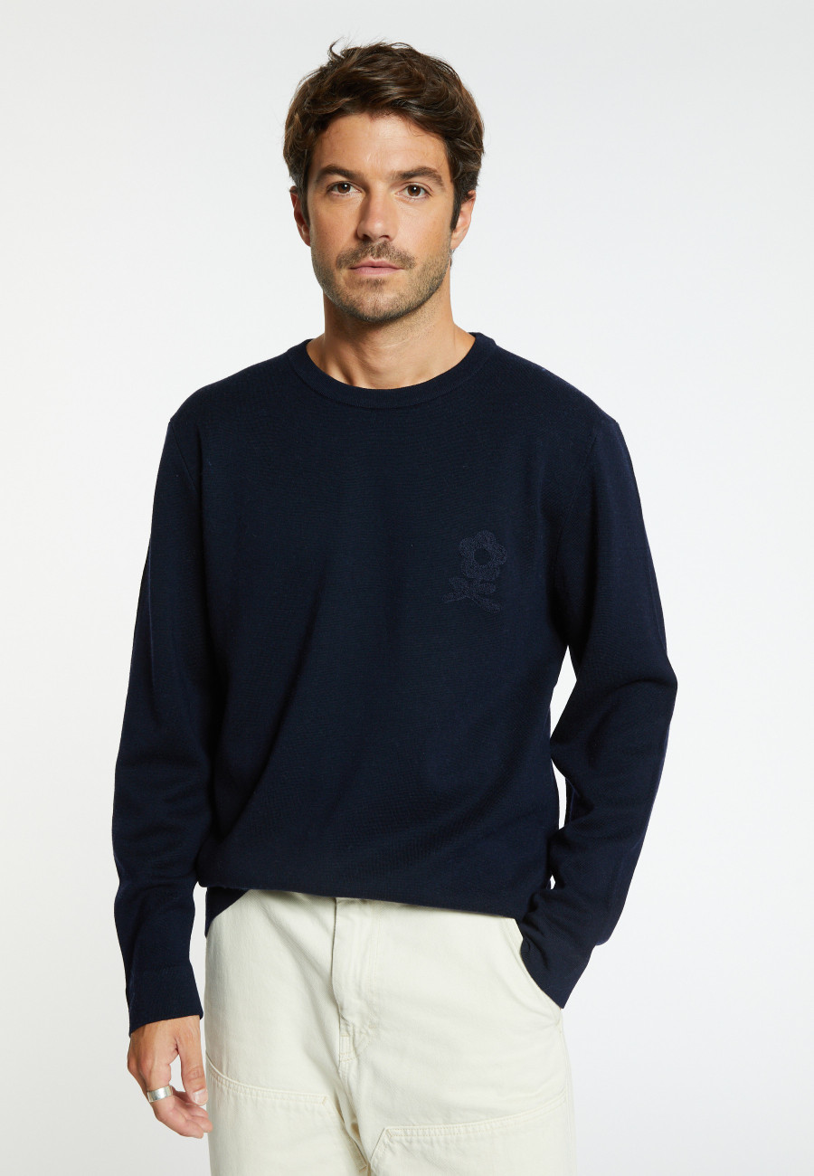 Merino wool sweater with logo - Santi