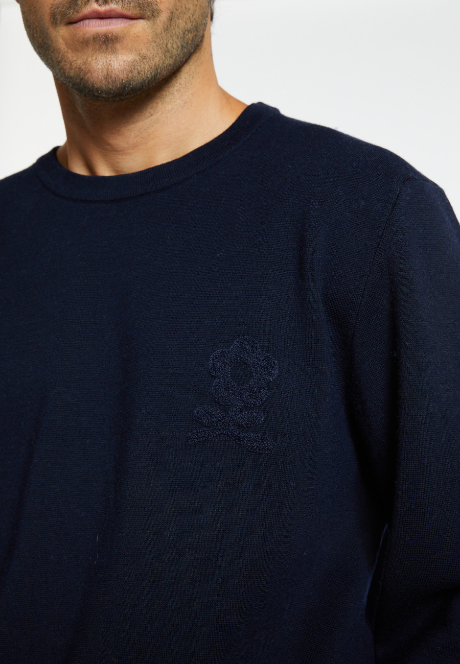 Merino wool sweater with logo - Santi
