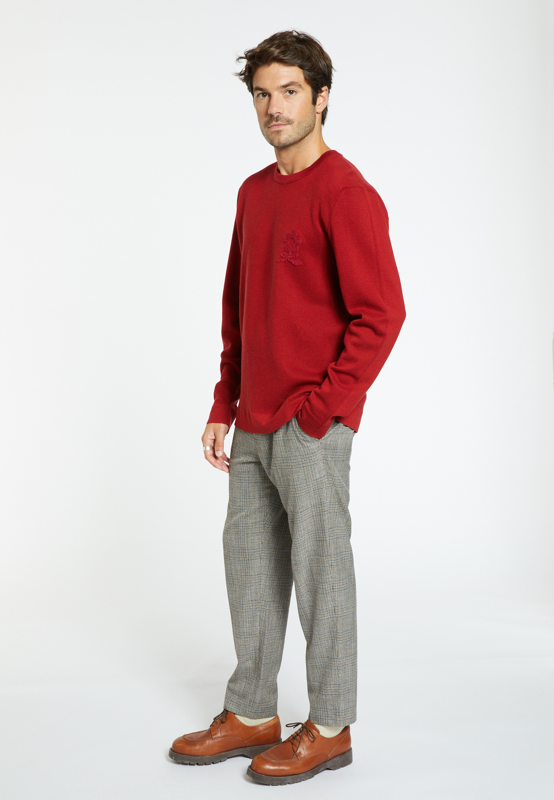 Pull laine mérinos avec logo - Santi 8281