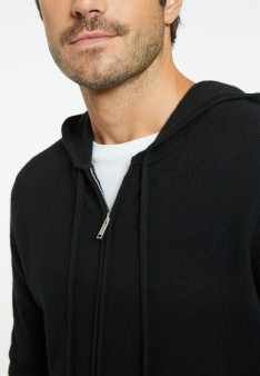 Gilet zippé à capuche en cachemire - Emilien