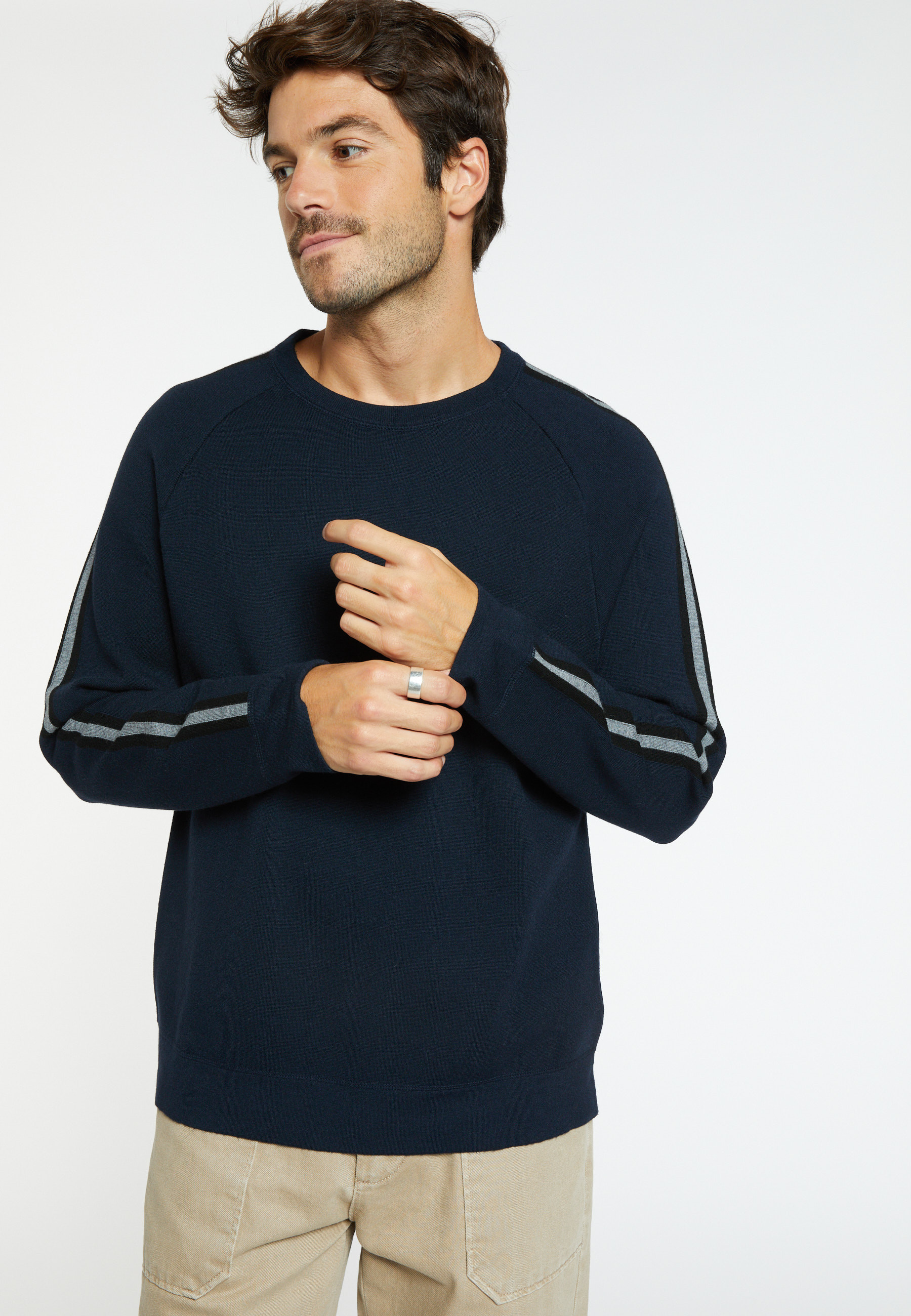 Pull tricolore laine mélangée - Sigur 8336