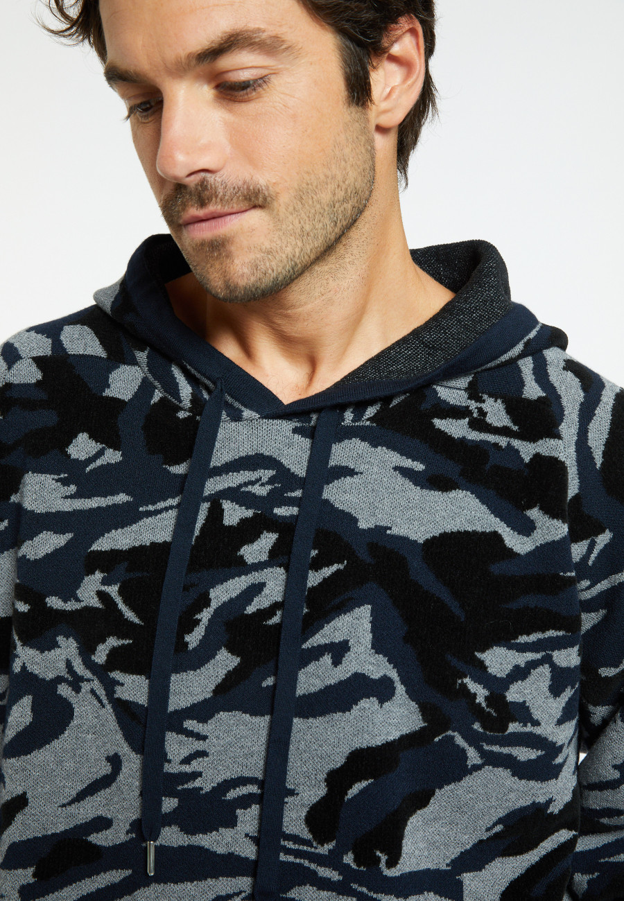 Wool blend graphic hoodie - Steele