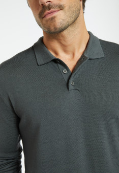 Pull col polo en laine - Beni 7085 damas - 18 Violet foncé