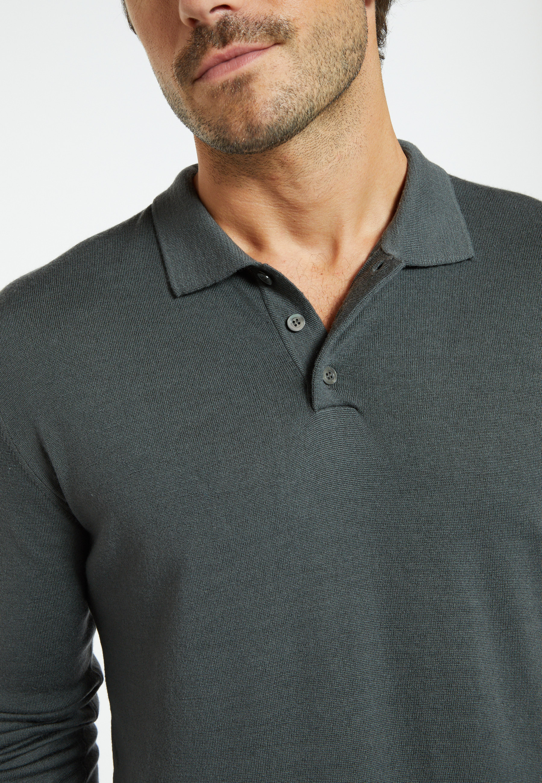 Pull col polo en laine - Beni 7085 damas - 18 Violet foncé