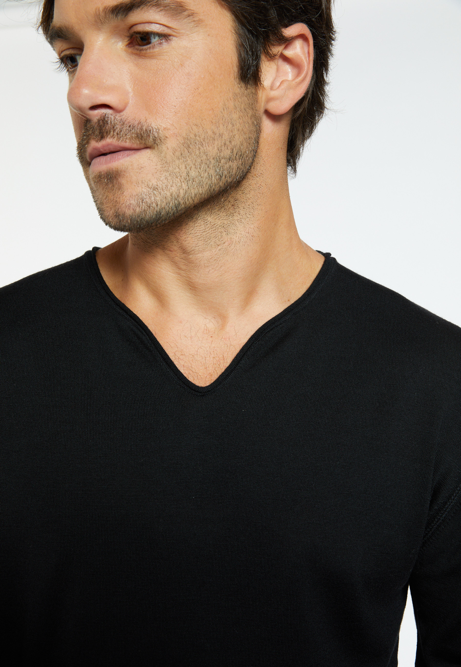 Pull col tunisien en laine - Bonno