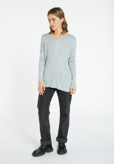 Pull col V en Bambou Cachemire - Barbara 7040 marine - 05 Bleu marine