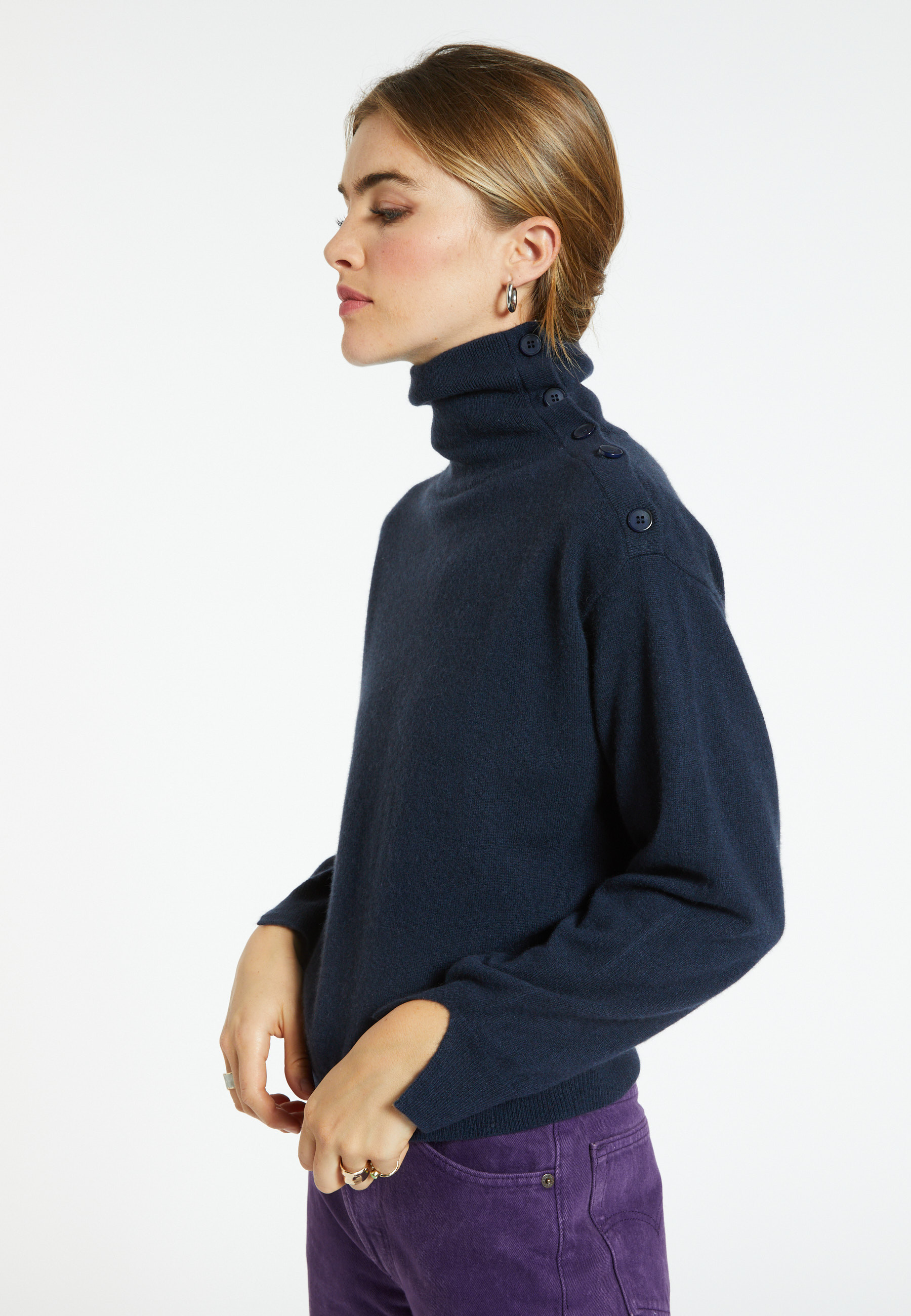 Cashmere sweater with button-down collar - Gretel bis