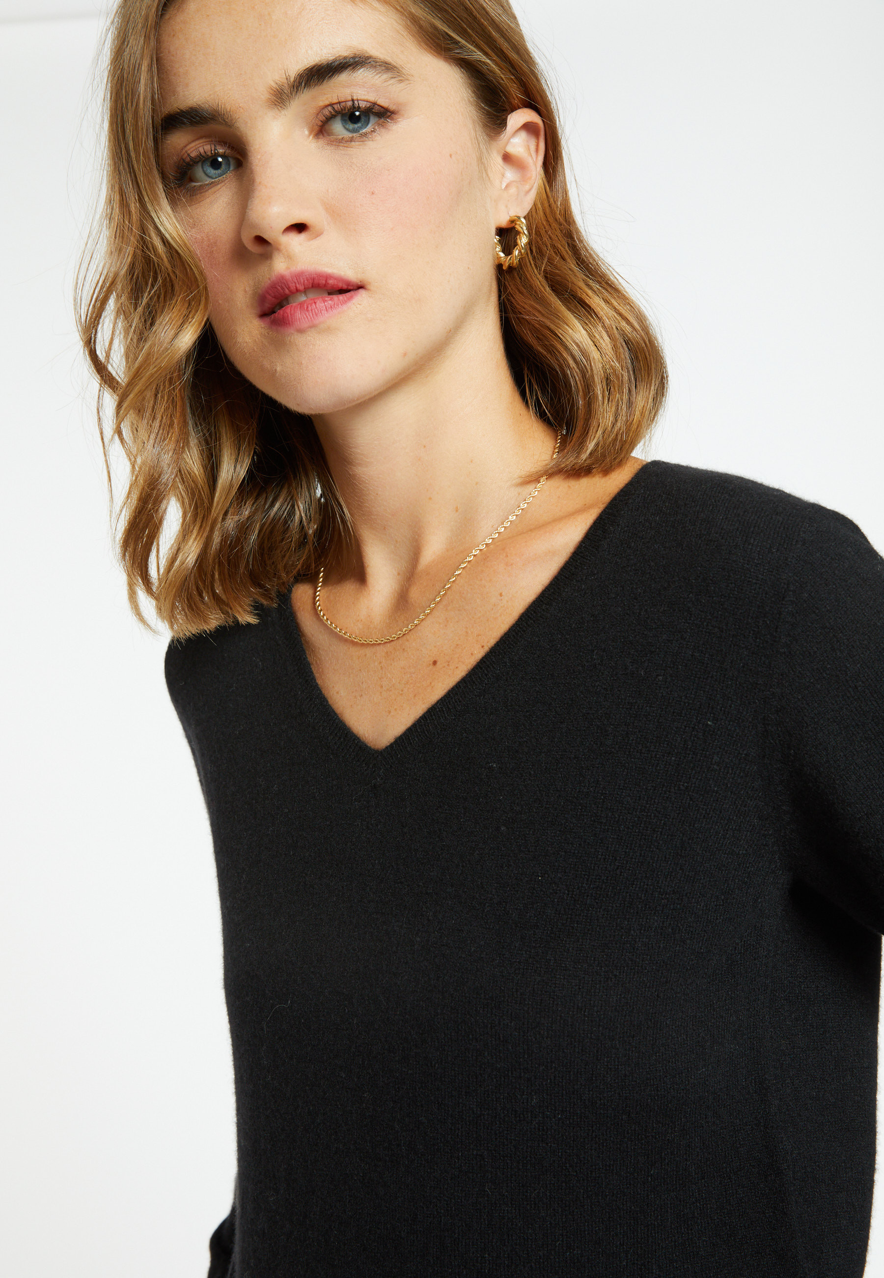 Pull col V en cachemire - Bijou