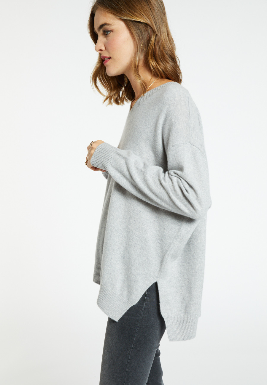 Suéter de cashmere com decote em V e fendas Brendao