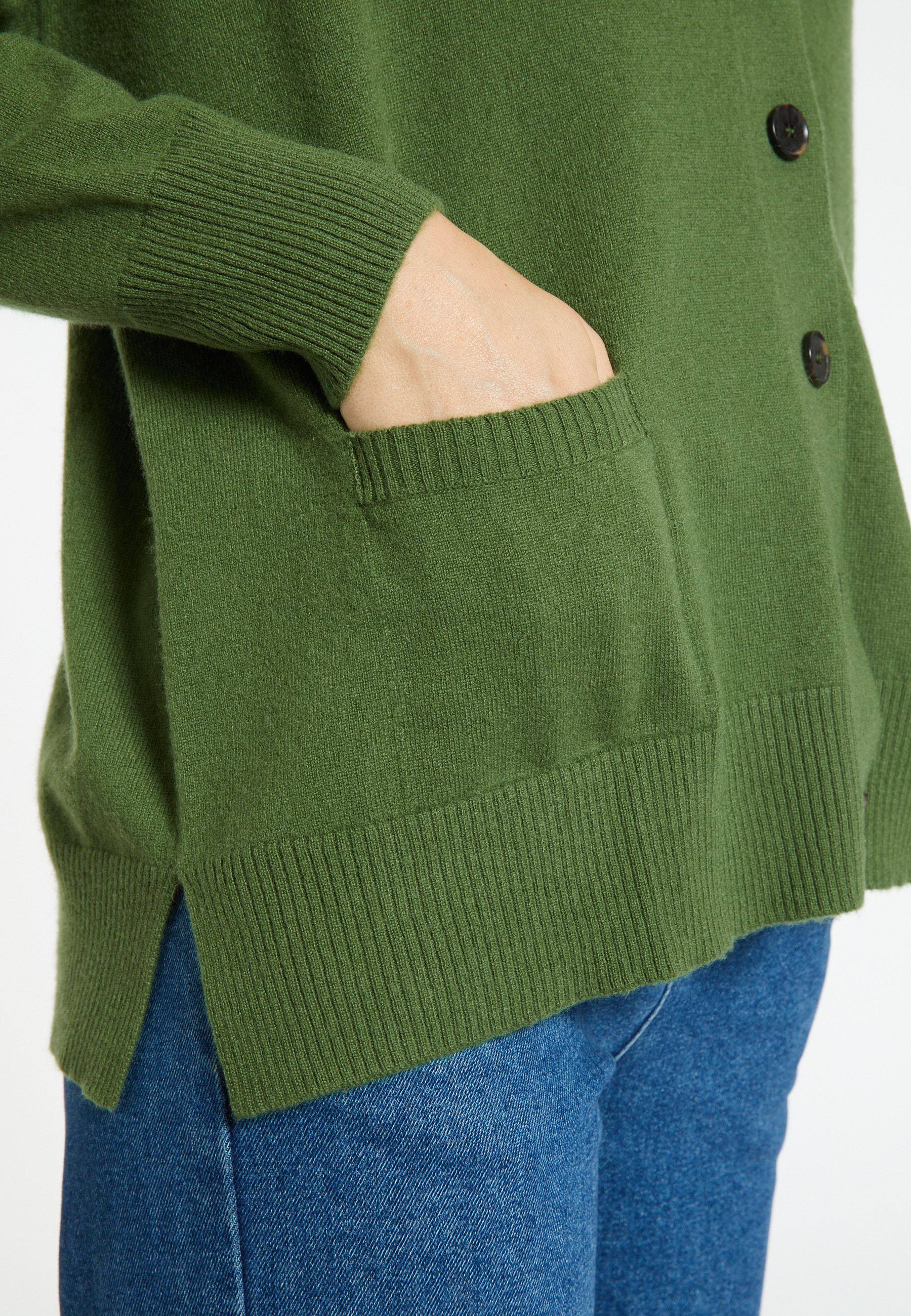 Cardigan en cachemire boutonné à poches - Ariel 8252