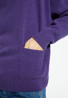 Loose-fitting cashmere and wool sweater with pockets - Davina