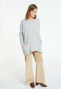 Oversize V-neck sweater buttoned back - Binta