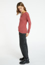 Bamboo cashmere t-shirt with tunisian collar - Alicia
