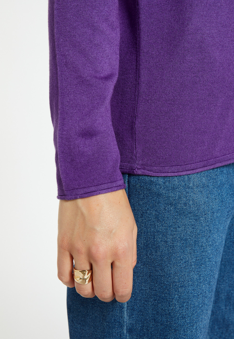 Camiseta de gola redonda em fibra de cashmere e bambu - Aelia