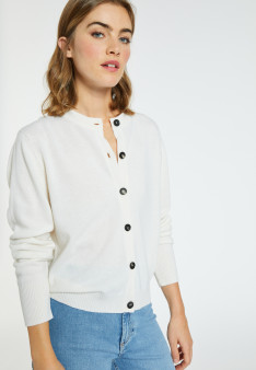 Cashmere round neck buttoned cardigan - Ari