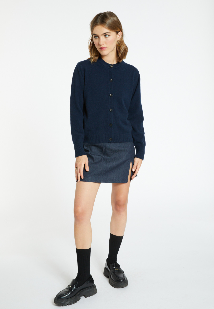 Cashmere round neck buttoned cardigan - Ari