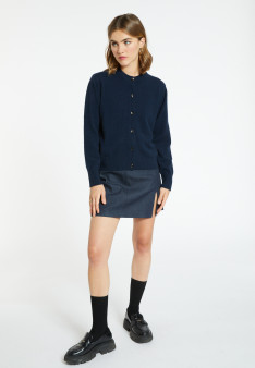 Cashmere round neck buttoned cardigan - Ari