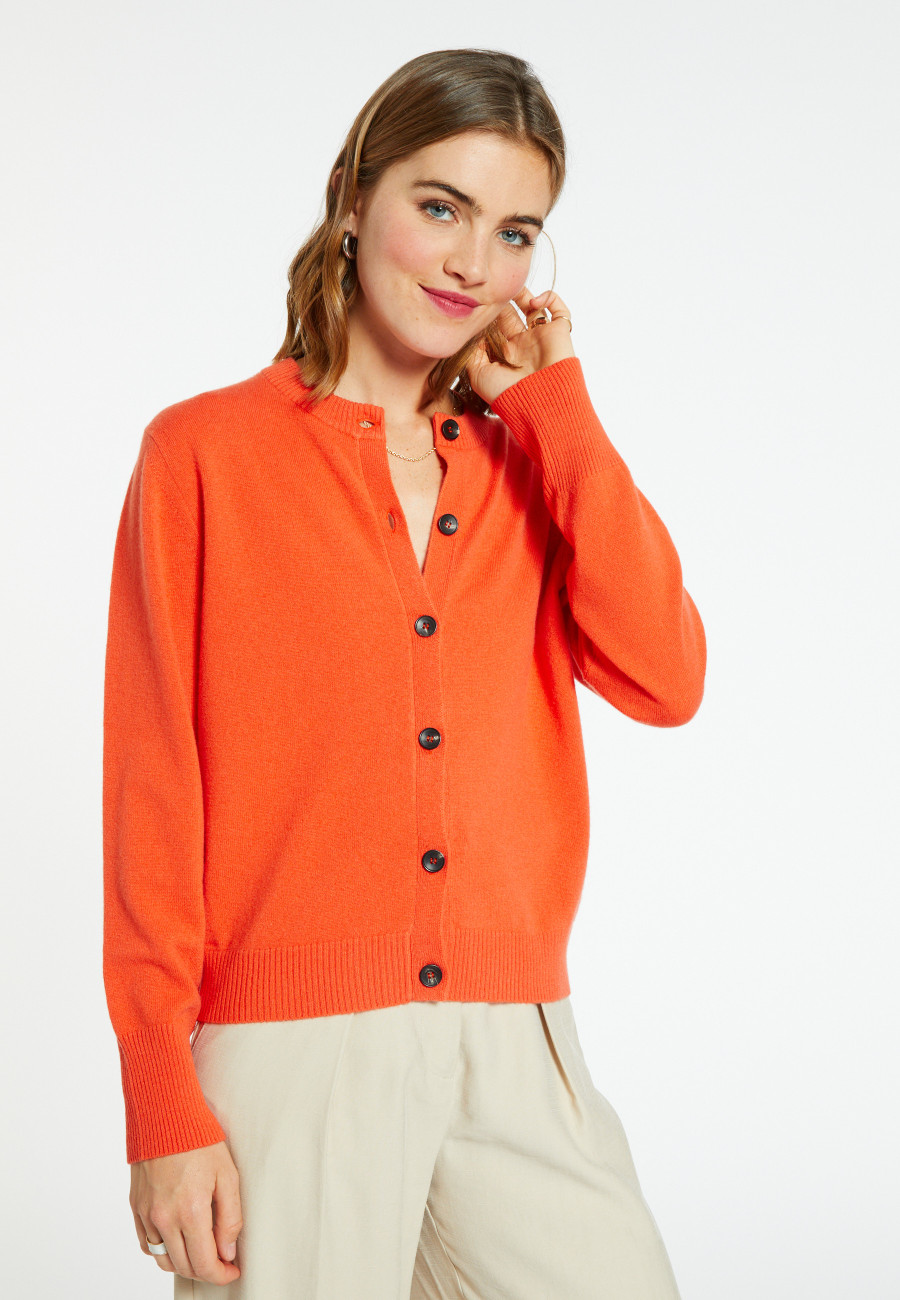 Cashmere round neck buttoned cardigan - Ari