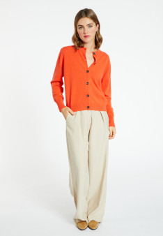 Cashmere round neck buttoned cardigan - Ari