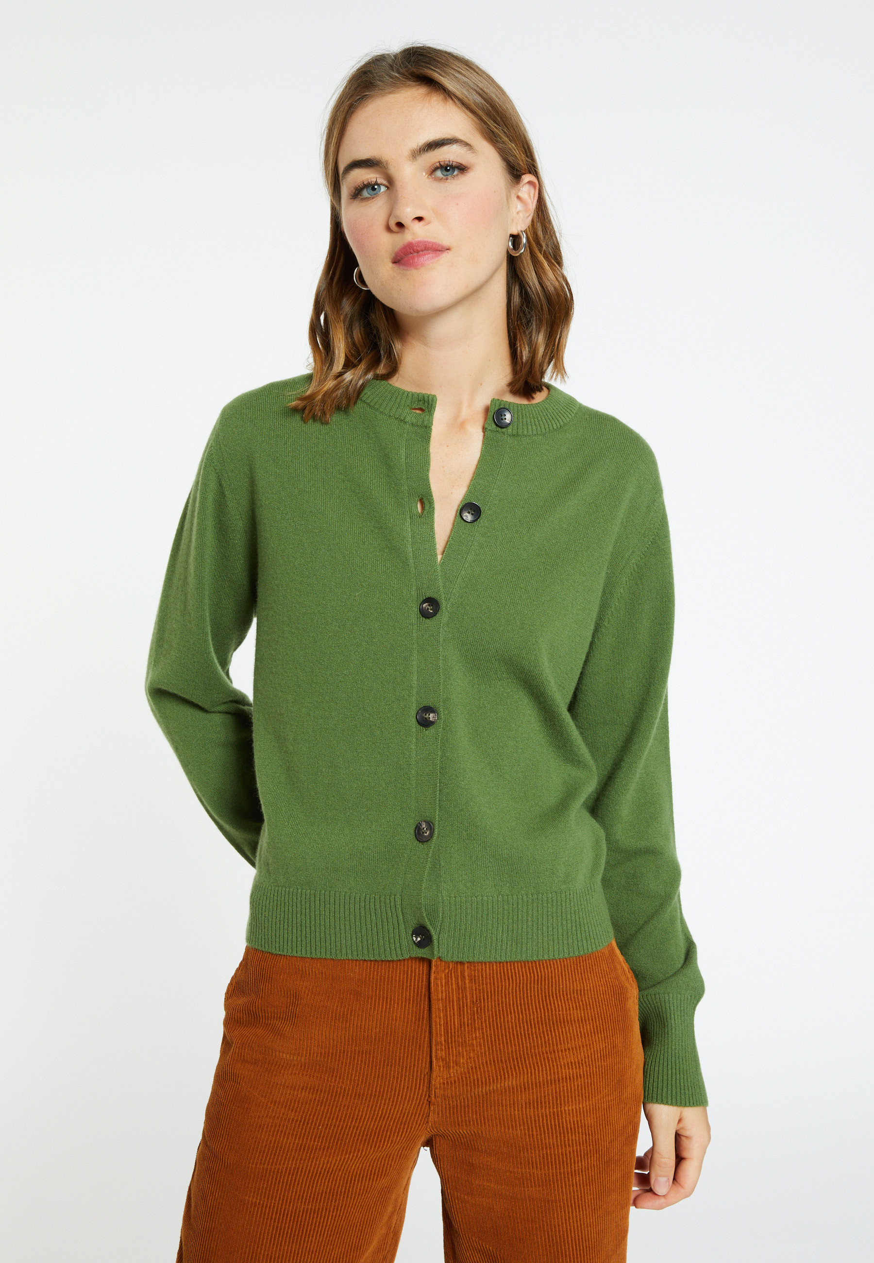 Cashmere round neck buttoned cardigan - Ari