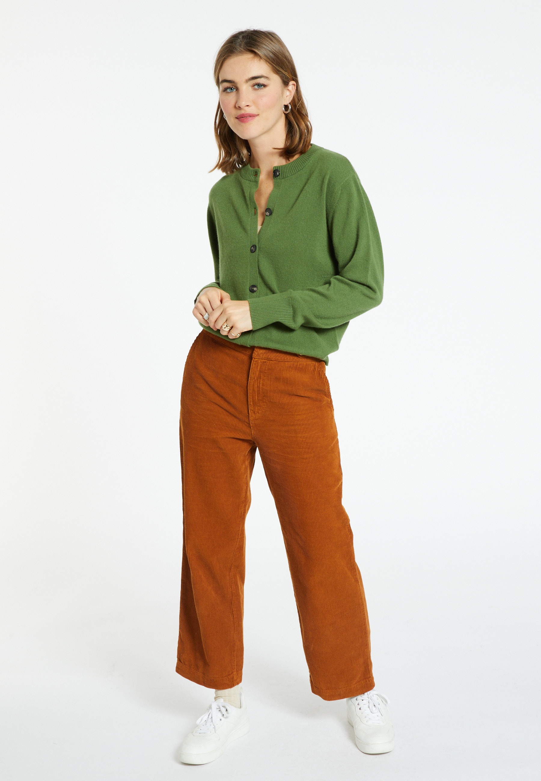 Cashmere round neck buttoned cardigan - Ari