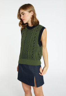 Sleeveless wool and cashmere sweater - Clotilde