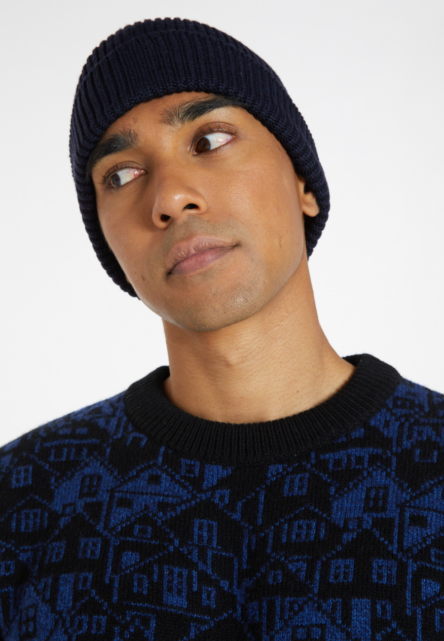 Gorro unissex de lã canelada - Gato